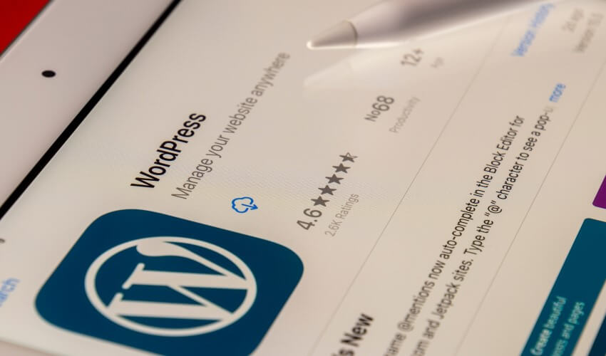 iPad with WordPress app